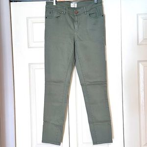 Caslon Denim Skinny Ankle Mid Rise Olive Jeans Women Size 28